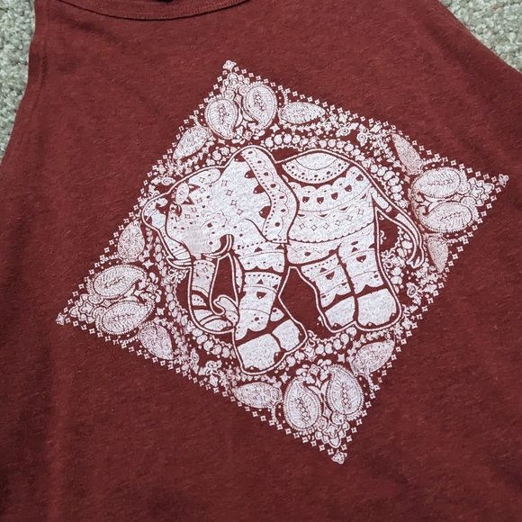 (2/$25) SWS boho elephant spaghetti strap top burnt orange - Picture 3 of 8